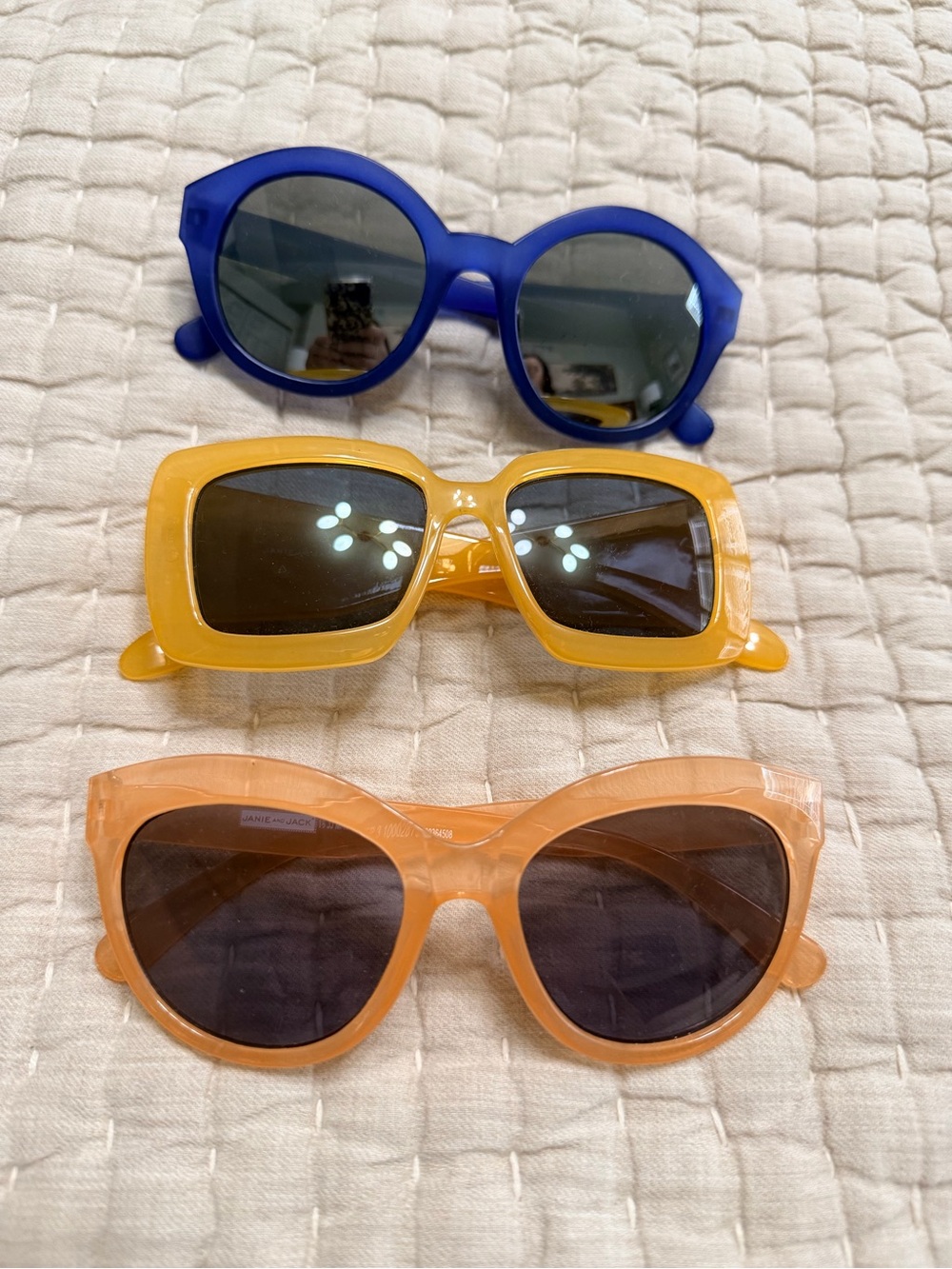 Janie and Jack Kids Sunglasses Trio only - Blue, Yellow, Orange Frames